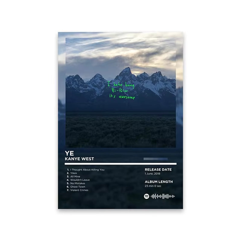 Rapper Album Cover Retro Poster Music Canvas Wall Art Print Mural Home Decor Music Lover Gift